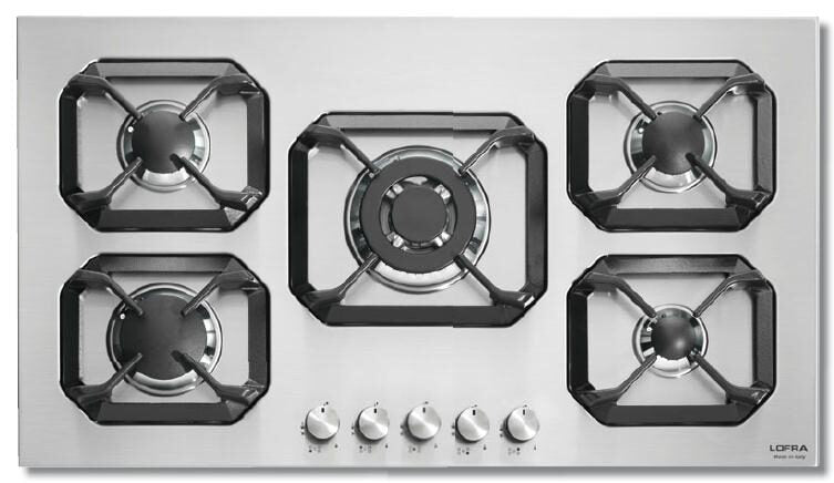 Lofra HLS9A0 Piano Cottura Stainless steel Da incasso Gas 5 Fornello(i)