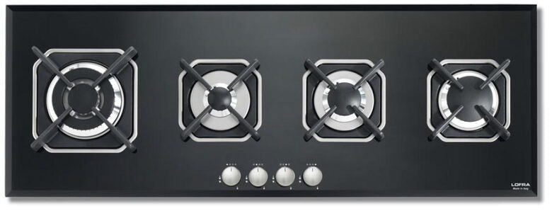 Lofra HGN190 Piano Cottura Nero Da incasso Gas 4 Fornello(i)