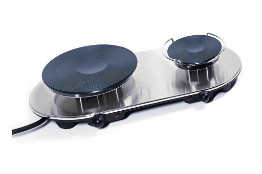 RGV JOLLY DOUBLE piano cottura Nero, Argento Superficie piana Piastra sigillata 2 Fornello(i)