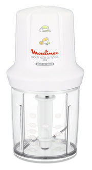 Moulinex DJ3001 Moulinette Compact, 270 W, 43 Decibel, plastica, Bianco
