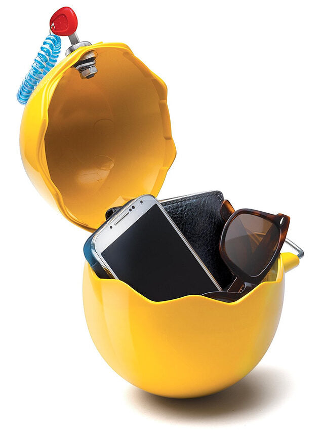Meliconi GUSCIOBOX bright yellow Armadietto portaoggetti Ovale Plastica, Acciaio inossidabile Giallo
