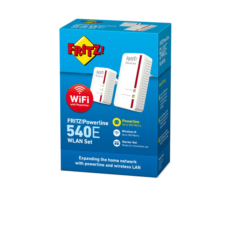 FRITZ! Powerline 540E WLAN Set International 500 Mbit/s Collegamento ethernet LAN Wi-Fi Bianco 2 pz