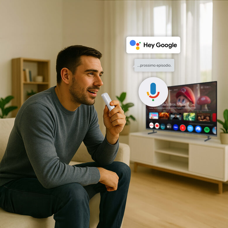 THOMSON Google TV Go Cast 150, Dongle per streaming 4K UHD, Dolby Atmos, Dolby Digital+, Controllo vocale, Googlecast, SDRAM 2 GB, Flash 8 GB, Adattatore di alimentazione multipresa