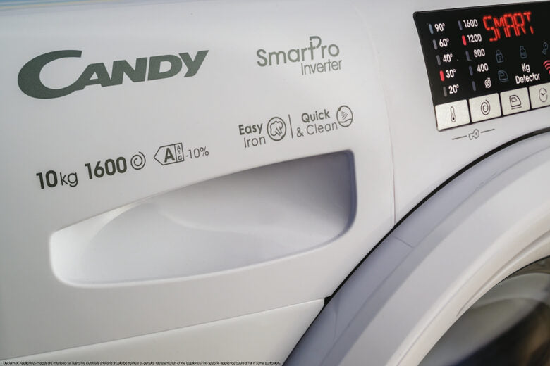 Candy Smart Pro Inverter , Lavatrice Carica Frontale 8 KG, 10% più efficente della classe A, 1200 giri, Bianco, Inverter, Vapore, Wi-Fi, CSO286TWM6/1-S