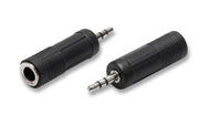 nuovaVideosuono 5/02 adattatore per inversione del genere dei cavi Jack 3.5mm Jack 6.35mm Nero, Cromo
