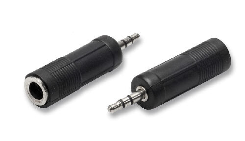 nuovaVideosuono 5/02 adattatore per inversione del genere dei cavi Jack 3.5mm Jack 6.35mm Nero, Cromo