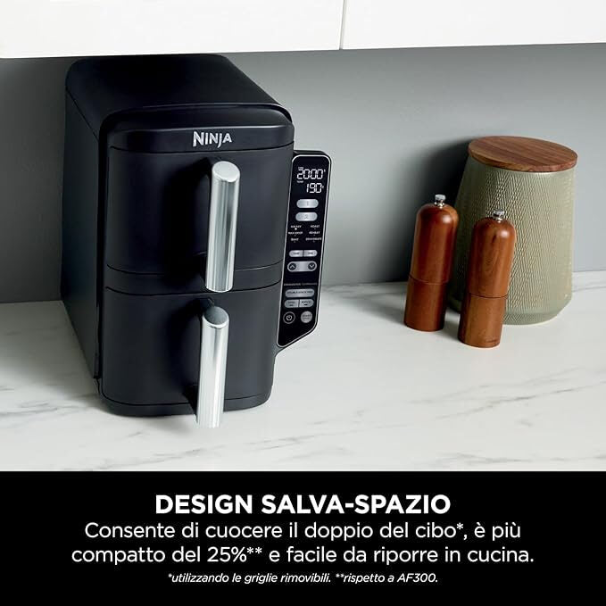 Ninja SL300EU friggitrice Doppia 7,6 L Indipendente 2470 W Friggitrice a basso contenuto di grassi Nero