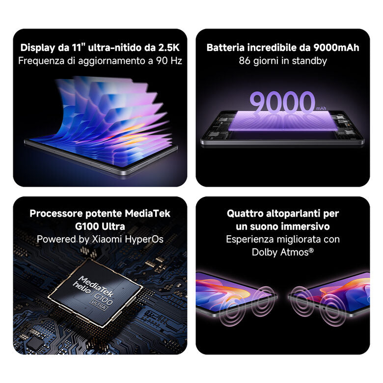 Xiaomi Redmi Tablet Pad 2 4+128 GB 27,9 cm (11") 4 GB Wi-Fi 5 (802.11ac) Grigio