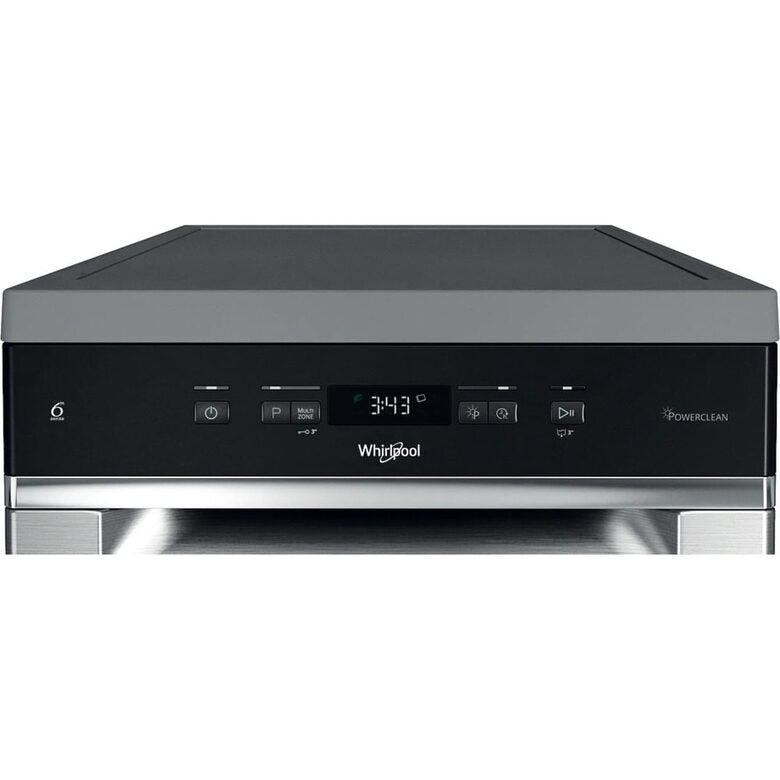Whirlpool WH4FD11CS7A0X Lavastoviglie A Libera Installazione, Classe D, 11 Coperti, Terzo Cesto, 6° Senso, PowerCleanPro, Classe D, Inox