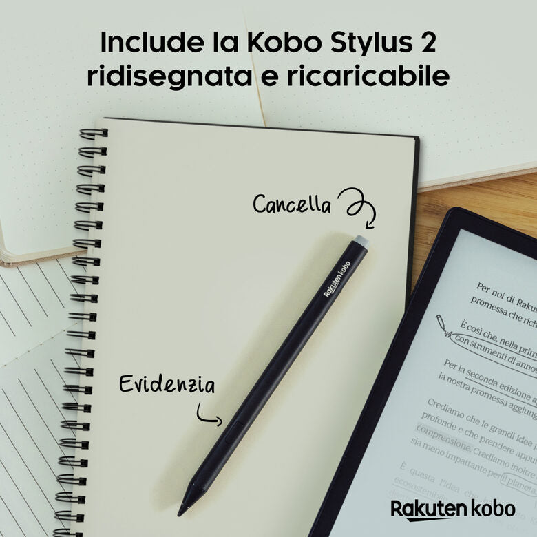 Rakuten Kobo Elipsa 2E lettore e-book reader Touch screen 32 GB Wi-Fi Nero