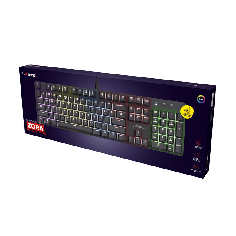 Trust GXT 871 Zora tastiera Gaming USB Italiano Nero