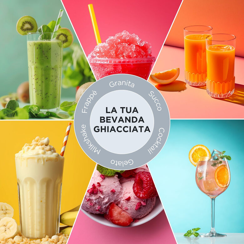Ariete 655 MySlush & IceCream, Macchina per granite, gelati e frozen drink, Serbatoio 2,6L, 30-60 minuti di preparazione, 6 programmi automatici, Senza ghiaccio