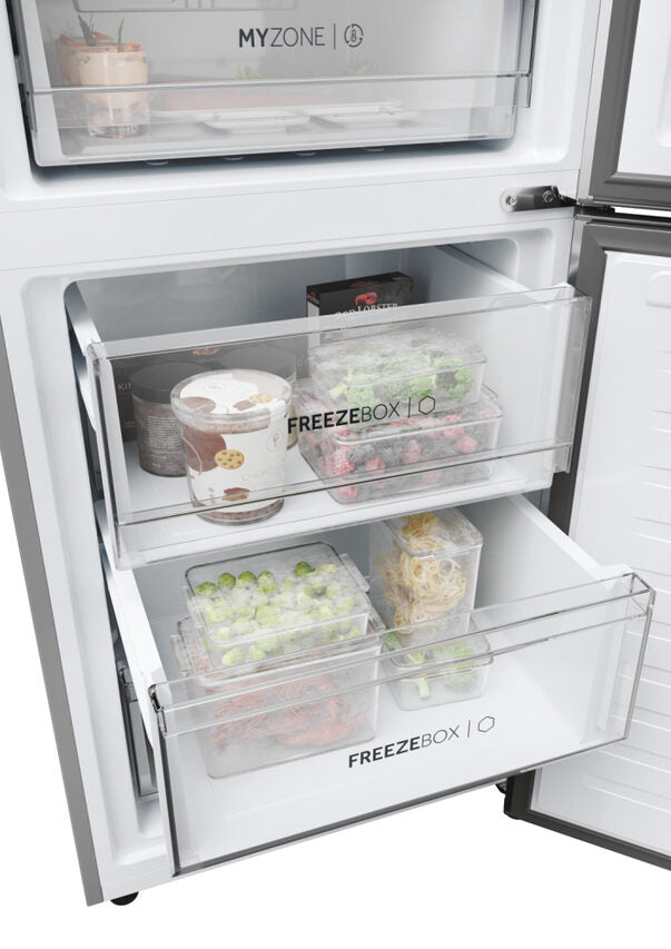 Haier HDPW7620ANPK 2D 60 Serie 7 Pro Frigorifero Combinato A Libera Installazione, No Frost, Tecnologia Haier Air Surround, Led Daylight, Classe A, Acciaio Inox