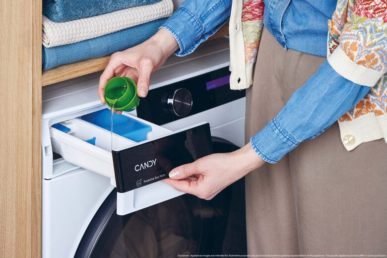 Candy BWS 4128B8-S Lavasciuga A Libera Installazione 12 Kg, 1400 Giri, ProWash&Dry, Proactive Ecowash, Candy Clean Shields, Soft Drum, Classe D, Bianco