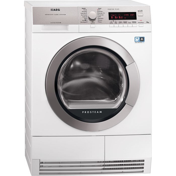 AEG T87680IH asciugatrice Libera installazione Caricamento frontale 8 kg A+++ Argento, Bianco