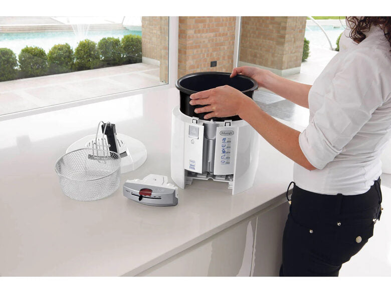 De’Longhi F26237.W1 Singolo Indipendente 1800 W Friggitrice Argento, Bianco