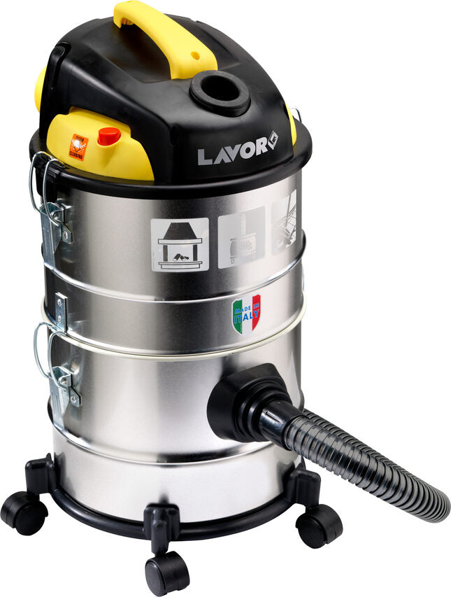 Lavorwash Ashley Kombo Bidone Aspiratutto 28 L Nero, Acciaio inossidabile, Giallo