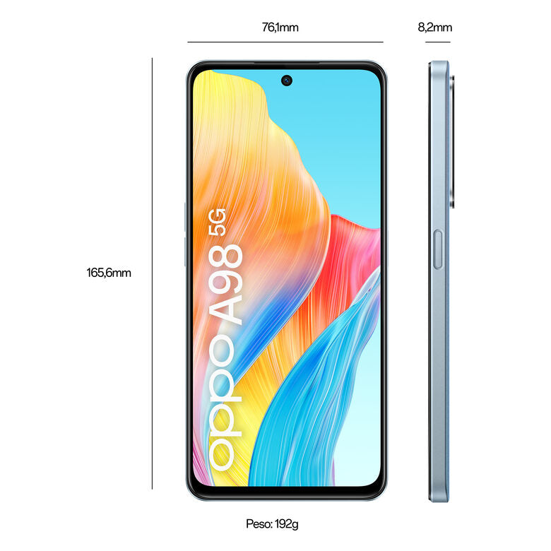OPPO A98 5G Smartphone, AI Tripla fotocamera 64+2+2MP, Selfie 32MP, Display 6.72” 120HZ LDC FHD+, 5000mAh, RAM 8(Esp 4GB/6GB/8GB)+ROM 256GB (esp1TB), IPX4, Supporto Auto [Versione Italia], D