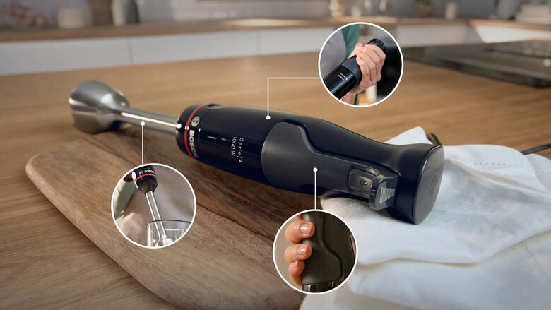 Bosch Serie 4 MSM4B621 frullatore 0,6 L Frullatore ad immersione 1000 W Antracite, Trasparente