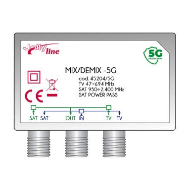 Gbs Elettronica Miscelatore Mix/Demix 5G da Palo Satellite e Tv