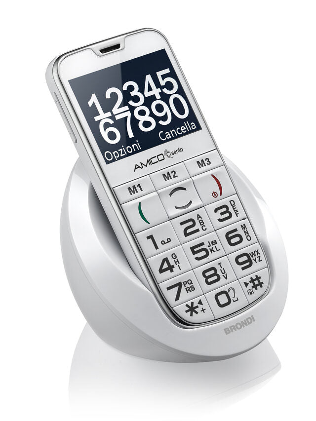 Brondi AMICO CI SENTO 5,84 cm (2.3") Bianco Telefono per anziani