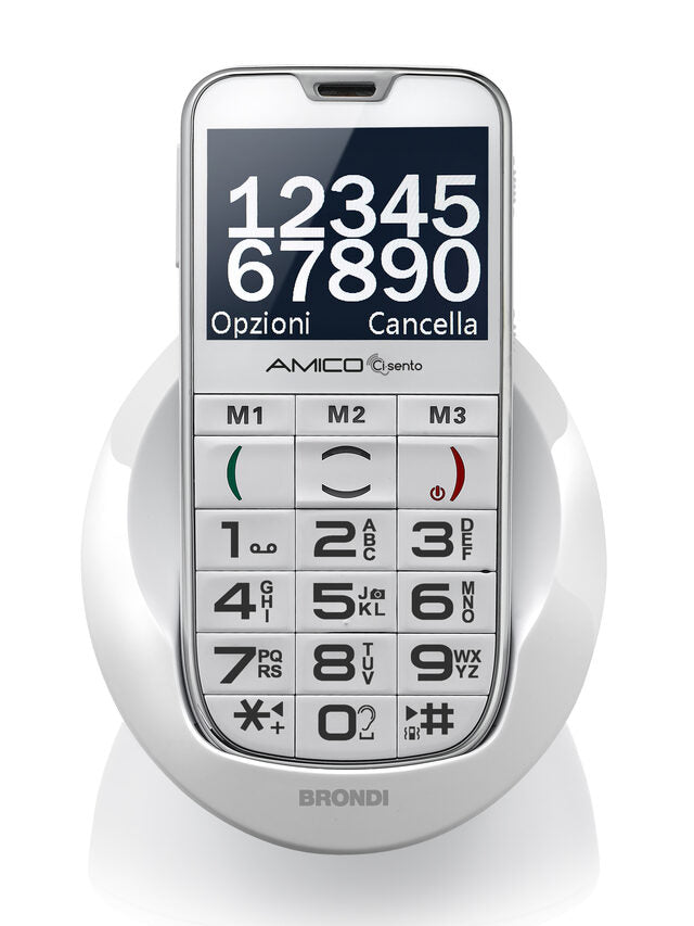 Brondi AMICO CI SENTO 5,84 cm (2.3") Bianco Telefono per anziani
