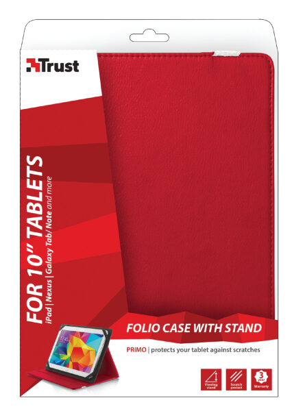 Trust Primo 25,4 cm (10") Custodia a libro Rosso