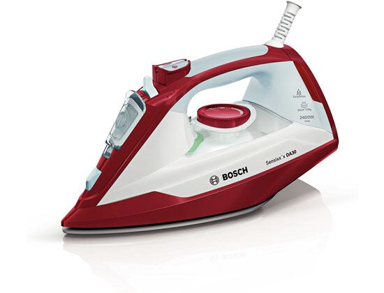 Bosch TDA3024010 ferro da stiro Ferro a vapore Piastra Ceranium Glissée 2400 W Rosso, Bianco