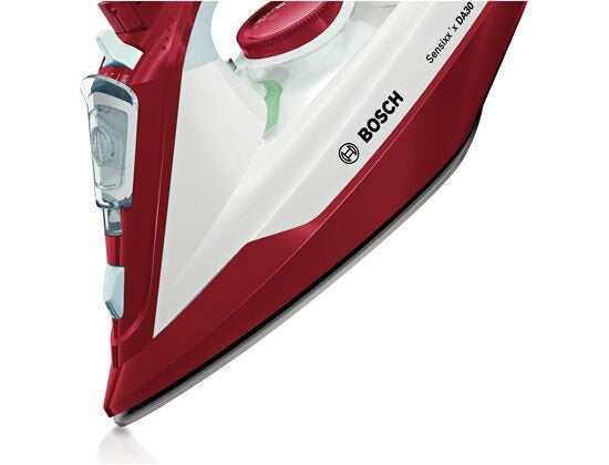Bosch TDA3024010 ferro da stiro Ferro a vapore Piastra Ceranium Glissée 2400 W Rosso, Bianco