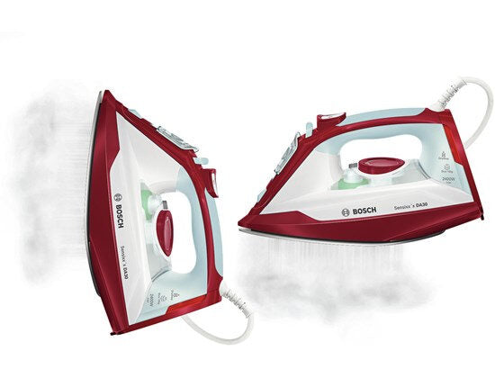 Bosch TDA3024010 ferro da stiro Ferro a vapore Piastra Ceranium Glissée 2400 W Rosso, Bianco