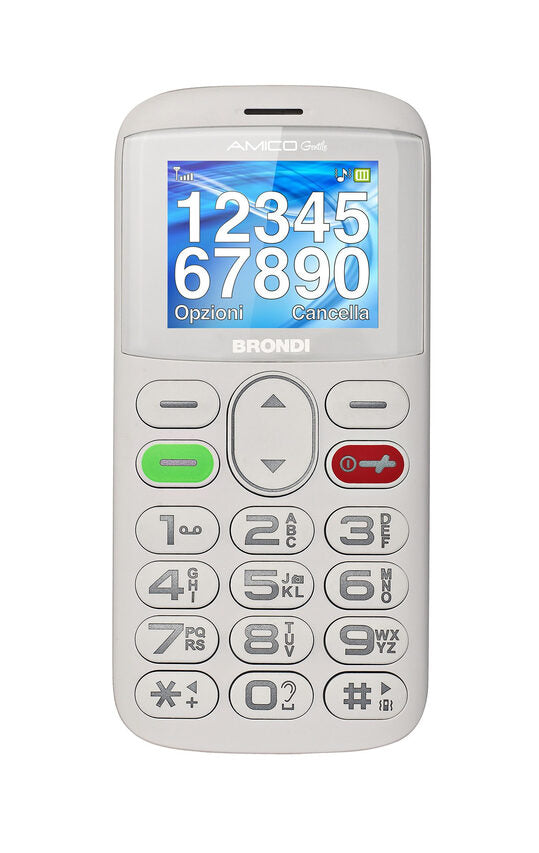 Brondi AMICO GENTILE 4,5 cm (1.77") Bianco Telefono per anziani