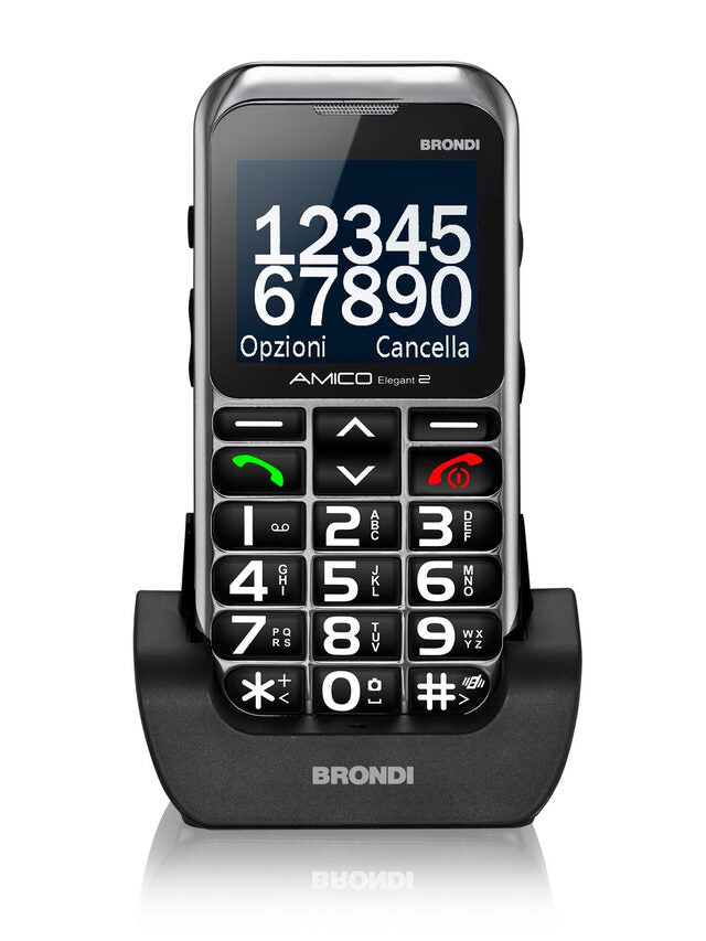 Brondi AMICO ELEGANT 2 5,59 cm (2.2") Argento Telefono di livello base