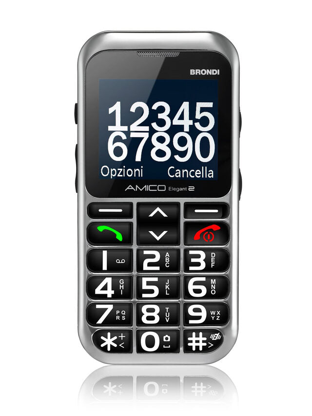 Brondi AMICO ELEGANT 2 5,59 cm (2.2") Argento Telefono di livello base