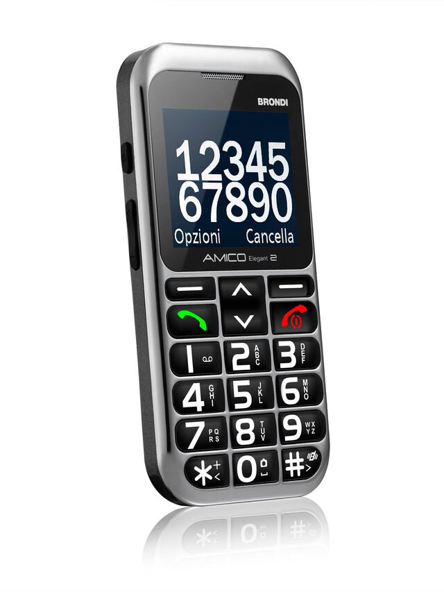 Brondi AMICO ELEGANT 2 5,59 cm (2.2") Argento Telefono di livello base
