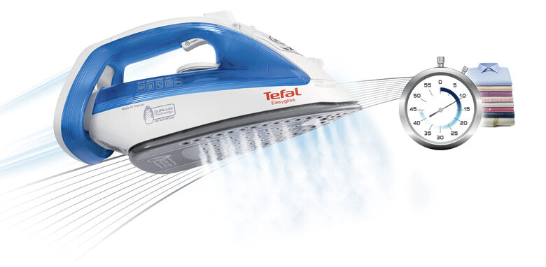 Tefal EasyGliss FV3920 ferro da stiro Ferro da stiro a secco e a vapore Durilium 2300 W Blu, Bianco