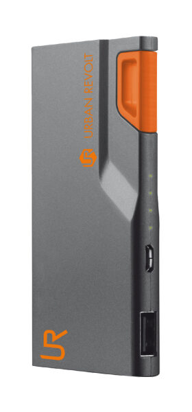 Urban Revolt 3000T Thin batteria portatile 3000 mAh Nero, Arancione