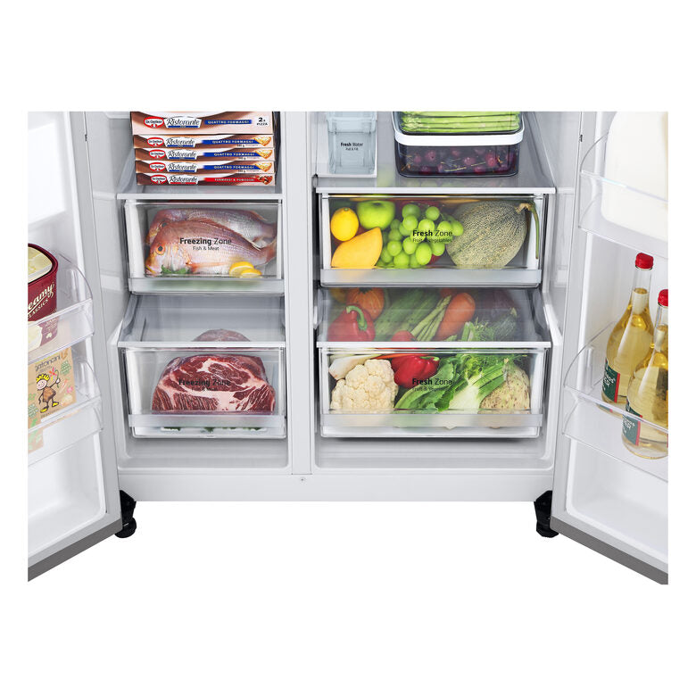 LG GSLV71PZRC Frigorifero Side-by-Side, Classe C, 635L, Wi-Fi, Senza allaccio, Inox