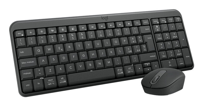 Logitech MK250 Compact Bluetooth Wireless Combo tastiera Mouse incluso Universale RF senza fili + Bluetooth Italiano Grafite