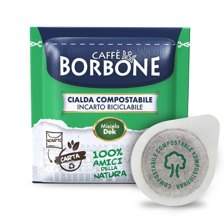 Caffè Borbone Miscela Dek Decaffeinato in cialde da 44mm compostabili, 50pz, compatibili con macchine con sistema Easy Serving Espresso