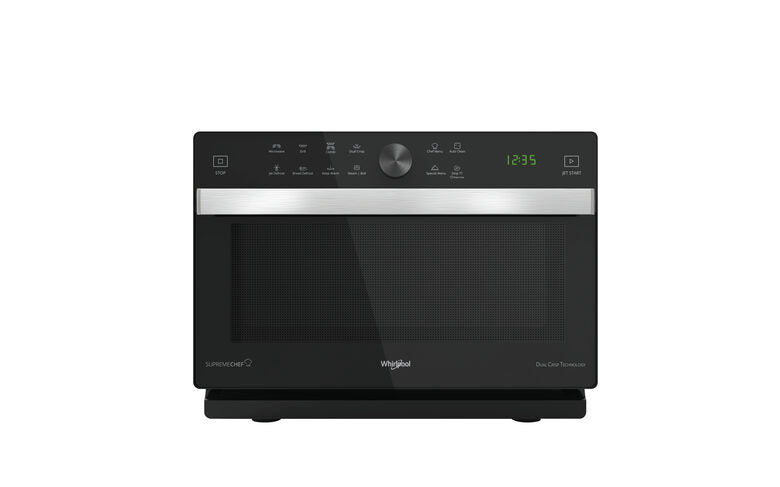 Whirlpool Supreme Chef MWP 337 SB Superficie piana Microonde con grill 33 L 900 W Nero, Argento