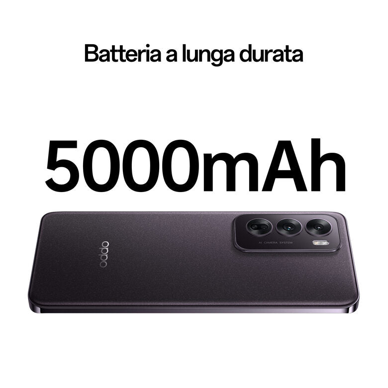 OPPO Reno12 5G AI Smartphone, Tripla fotocamera 50+8+2MP, Selfie 32MP, Display 6.7” 120HZ AMOLED FHD+, 5000mAh, RAM 12GB(Esp4GB/8GB/12GB)+ROM 256GB, [Versione Italia], Black Brown