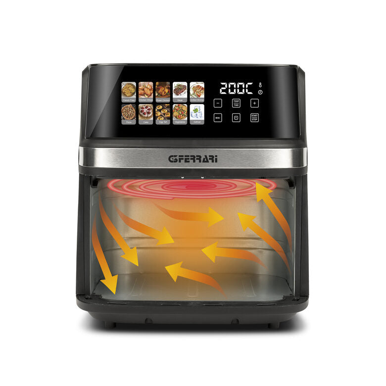 G3 Ferarri G10212 Friggisano Friggitrice ad Aria 8 Litri, 1700 W, Display digitale a colori, 10 programmi, Temperatura 80-200°C, BPA/PFOA Safe, Timer 60 min, Ricettario incluso