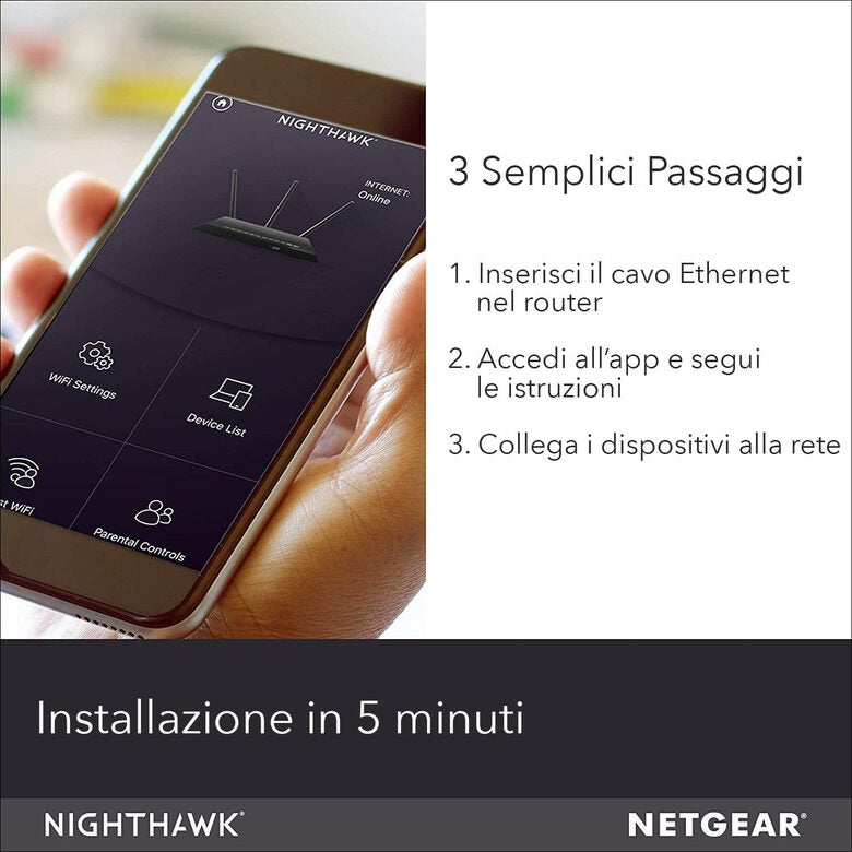 Netgear D7000 router wireless Gigabit Ethernet Dual-band (2.4 GHz/5 GHz) Nero