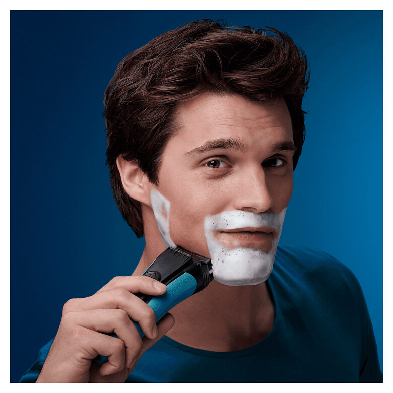 Braun Series 3 ProSkin 3040s Rasoio Barba Elettrico, Nero/Blu