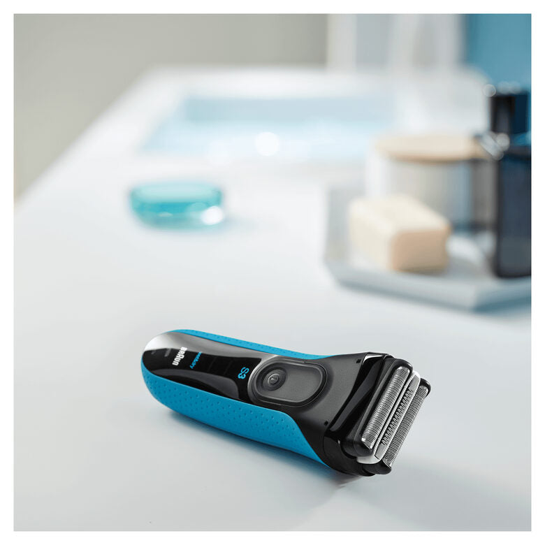 Braun Series 3 ProSkin 3040s Rasoio Barba Elettrico, Nero/Blu