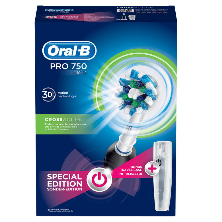 Oral-B PRO 750 CrossAction Adulto Spazzolino rotante-oscillante Nero