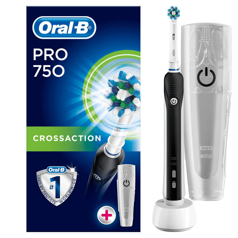 Oral-B PRO 750 CrossAction Adulto Spazzolino rotante-oscillante Nero