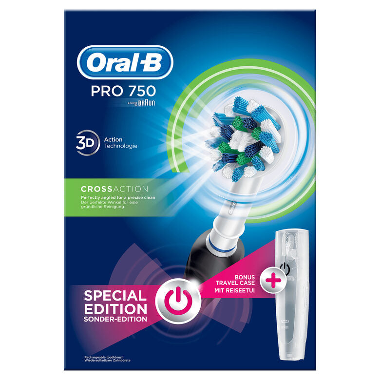 Oral-B PRO 750 CrossAction Adulto Spazzolino rotante-oscillante Nero