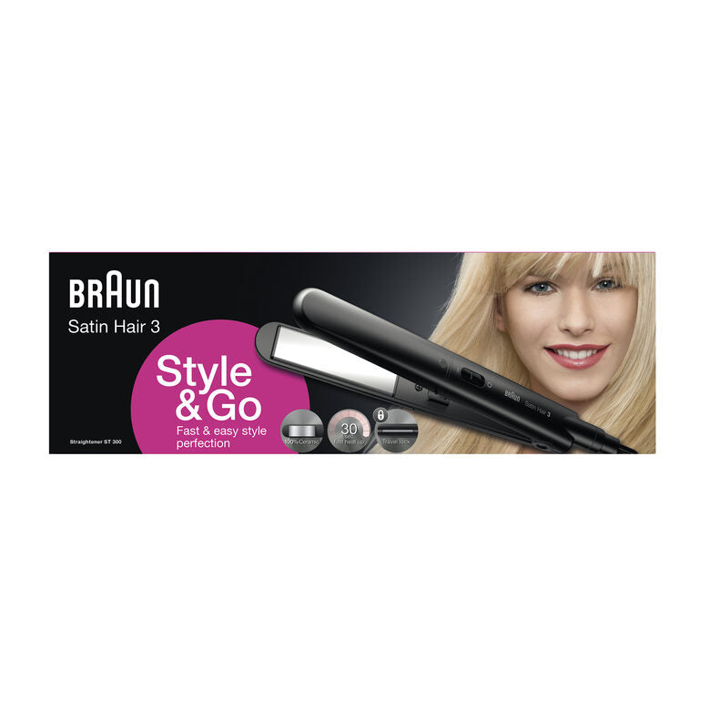 Braun ST 300 Piastra per capelli Caldo Nero