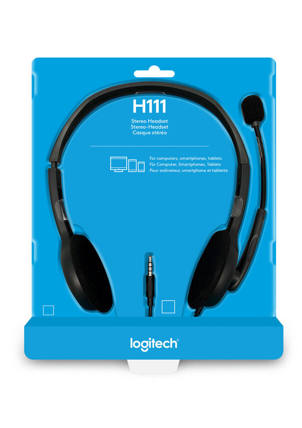 Logitech H111 Stereo Headset Auricolare Cablato A Padiglione Ufficio Grigio